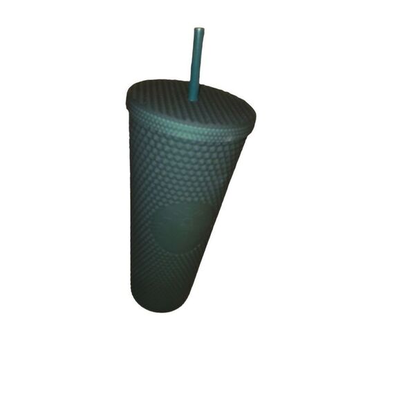 Starbucks New 2022 Winter Matte Dark Green Studded Cold Cup Tumbler 24oz - Picture 4 of 5